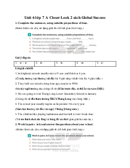 Unit 6 lớp 7 A Closer Look 2 sách Global Success