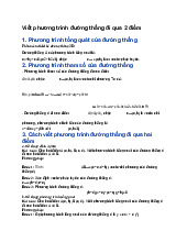 Viết phương trình đường thẳng đi qua 2 điểm - Toán 10