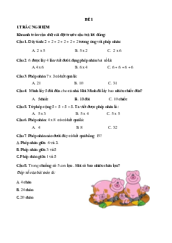 Đề ôn thi học kì 2 môn Toán 2 sách Chân trời sáng tạo