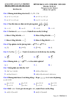 Đề KSCL Toán 10 lần 4 năm 2019 – 2020 trường THPT Nguyễn Viết Xuân – Vĩnh Phúc