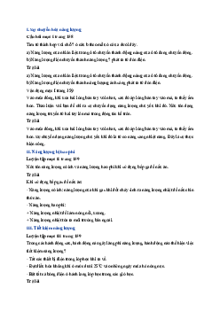 Giải sách giáo khoa môn Khoa học tự nhiên lớp 6 Bài 30: Các dạng năng lượng | Sách Cánh Diều