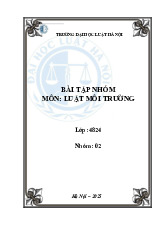 Đề cương môn Luật môi trường - Trường Đại học lao động -  xã hội