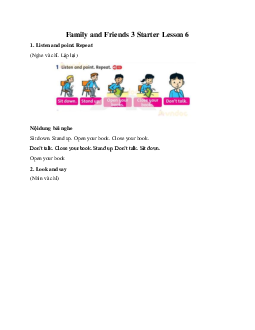 Family and Friends 3 Starter Lesson 6
