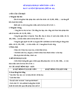 Giáo án Toán lớp 4 Tuần 13 | Cánh diều