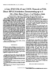 Tài liệu về A Zero-IF 60 GHz 65 nm CMOS transceiver môn Thu phát vô tuyến | Học viện Công Nghệ Bưu Chính Viễn Thông