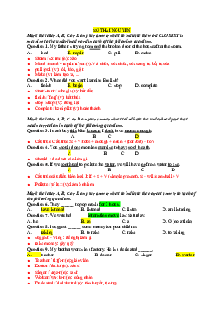 Đề thi tuyển sinh lớp 10 THPT năm học 2022-2023 môn Tiếng Anh (không chuyên) - Sở Giáo dục và Đào tạo Thái Nguyên có đáp án và giải thích chi tiết