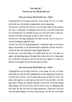 Tóm tắt văn bản Hội thi thổi cơm (3 mẫu) | Văn mẫu lớp 7 Cánh diều