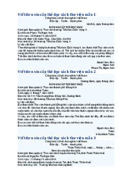 Mẫu Viết đơn xin cấp thẻ đọc sách thư viện -  Chân trời sáng tạo