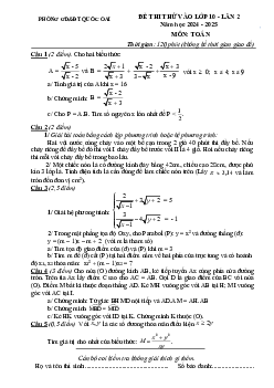 Đề thi thử Toán vào lớp 10 lần 2 năm 2024 – 2025 phòng GD&ĐT Quốc Oai – Hà Nội
