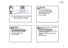 Tổng hợp bài giảng môn Lập trình Hướng đối tượng | Trường Đại học Bách Khoa Hà Nội