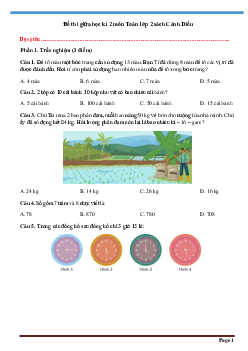 Đề thi giữa học kì 2 lớp 2 môn Toán năm 2023 - 2024 | Cánh diều