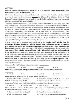 PASSAGE 2_Theme 1. Environment and Nature (Môi trường và thế giới tự nhiên)