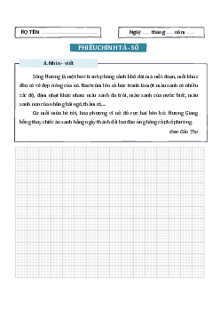 Bộ 8 Phiếu Bài ôn tập hè lớp 4 phần Chính tả