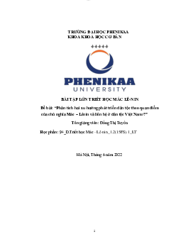 Tiểu luận "Phân tích hai xu hướng phát triển dân tộc theo quan điểm của chủ nghĩa Mác – Lênin"