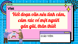 Giáo án điện tử  Tiếng Việt 4  -  Kết Nối Tri Thức:  Viết đoạn văn nêu tình cảm, cảm xúc.