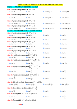 TOP 55 Câu trắc nghiệm Toán 11 về phương trình mũ mức thông hiểu
