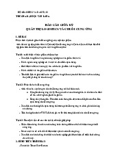 Báo cáo giữa kỳ Quản trị Logistics & Chuỗi Cung Ứng - Phân Tích Sản Phẩm | Đại học Văn Lang