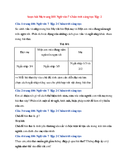 Soạn bài Mẹ trang 105 | Ngữ Văn 7 Chân Trời Sáng Tạo tập 2