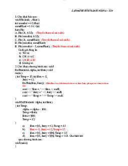 Bài tập lập trình hướng đối tượng - Nhập môn lập trình | Trường Đại học CNTT Thành Phố Hồ Chí Minh