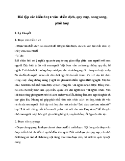 Bài tập Các kiểu đoạn văn: diễn dịch, quy nạp, song song, phối hợp Ngữ Văn 8 | Kết nối tri thức