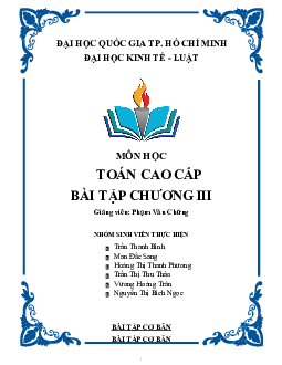 Bài tập chương 3 toán cap cấp ( có đáp án )