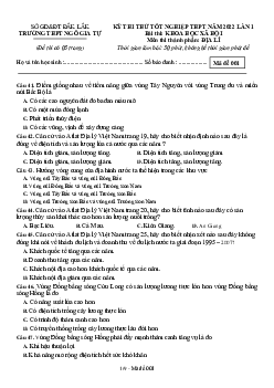 Đề thi thử THPT Quốc gia 2022 môn Địa Lý lần 1 trường THPT Ngô Gia Tự, Đắk Lắk