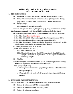 Hướng dẫn làm bài tập nhóm Quản lý dự án | Trường Đại học CNTT Thành Phố Hồ Chí Minh