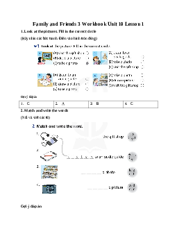 Family and Friends 3 Workbook Unit 10  May I take a photo Lesson 1 trang 70