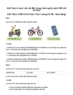 Giải Toán lớp 4 Bài 13: Làm tròn số đến hàng trăm nghìn | kết nối tri thức