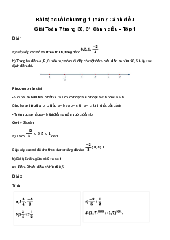 Giải Toán 7 Bài tập cuối chương 1 | Cánh diều
