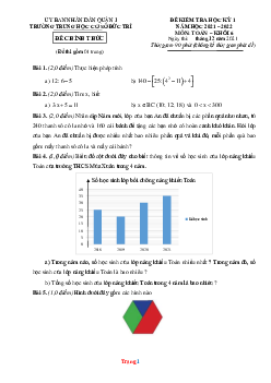 Đề thi HK1 Toán 6 Chân trời sáng tạo 2021-2022 THCS Đức Trí (có đáp án)