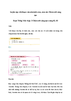 Soạn bài Viết: Luyện tập viết đoạn văn nêu tình cảm, cảm xúc - Tiếng Việt 4 Chân trời sáng tạo
