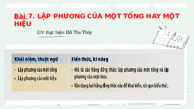 Giáo án điện tử Toán 8 Bài 7 Kết nối tri thức: Lập phương của một tổng. Lập phương của một hiệu