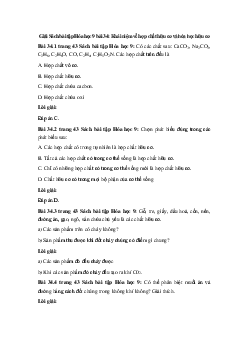 Giải Sách bài tập Hóa học 9 bài 34