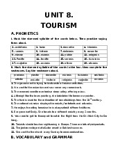 Ôn tập Unit 8: Tourism - Global Sucess 9