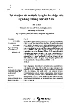 Lợi nhuận và rủi ro từ đa dạng hoá thu nhập của ngân hàng thương mại Việt Nam