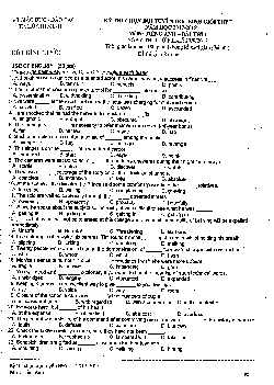 Đề thi chọn đội tuyển HSG THPT TP Hồ Chí Minh môn Tiếng Anh năm học 2017-2018