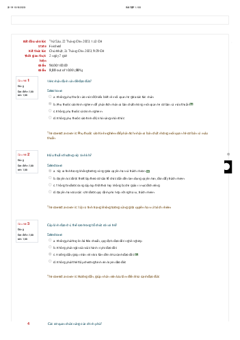 Bài tập trắc nghiệp (quiz) môn Đạo đức kinh doanh và văn hóa doanh nghiệp số 1 có đáp án