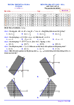 Đề học kỳ 1 Toán 10 năm 2023 – 2024 trường THPT Hùng Vương – Bình Thuận