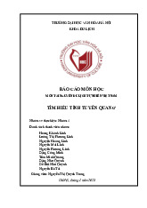 Báo cáo Tìm hiểu Tỉnh Tuyên Quang | Môn Tài nguyên du lịch tự nhiên - Đại học Văn hóa Hà Nội