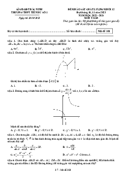 Đề khảo sát Toán 12 năm 2023 – 2024 trường THPT Tiên Du 1 – Bắc Ninh
