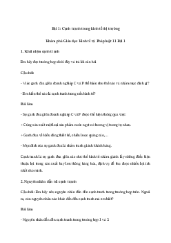 Giải Kinh tế và pháp luật 11 Bài 1: Cạnh tranh trong kinh tế thị trường | Chân trời sáng tạo