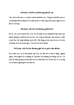 Nói hoặc viết lời yêu thương gửi tới một người thân của em (3 mẫu) Tiếng việt 4| Chân trời sáng tạo