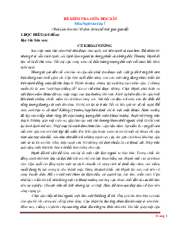 Đề kiểm tra giữa học kì 1 văn lớp 7 chân trời sáng tạo ( có đáp án )