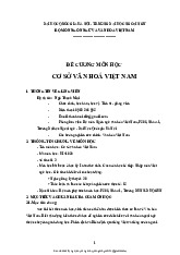 Đề cương môn cơ sở văn hóa VN- Trường Đại học Ngoại ngữ- Đại học Quốc gia Hà Nội