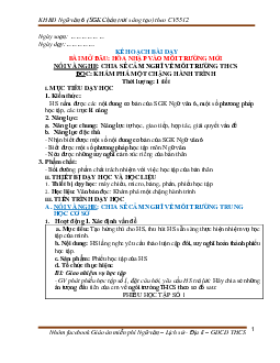 Giáo án Ngữ văn 6 sách Chân trời sáng tạo HK1