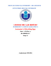 Report 1: Exploring Chemical Reactions at CIU | Môn Chemistry for BME Laboratory - Trường Đại học Quốc tế, Đại học Quốc gia Thành phố Hồ Chí Minh