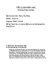 Tiểu luận môn Pháp luật đại cương - Pháp luật đại cương (SSH1170) | Trường Đại học Bách khoa Hà Nội