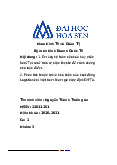 Nội dung: 1. Em ủng hộ toàn cầu hóa hay phản bác? Tại sao? Nêu sự kiện thực tế để minh chứng cho luận điểm  - Tài liệu tham khảo | Đại học Hoa Sen