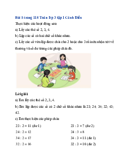 Giải SGK Toán lớp 3 trang 115, 116 Em vui học toán | Cánh Diều